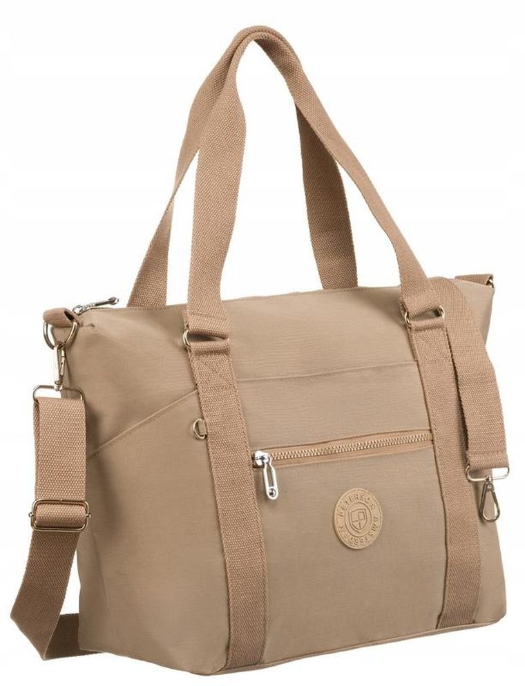 Torebka shopper, beżowa, Peterson