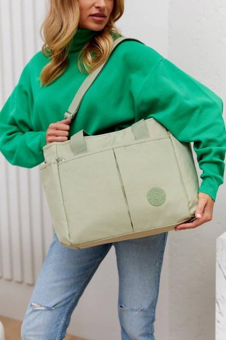 Torebka shopper, jasnozielona, Peterson