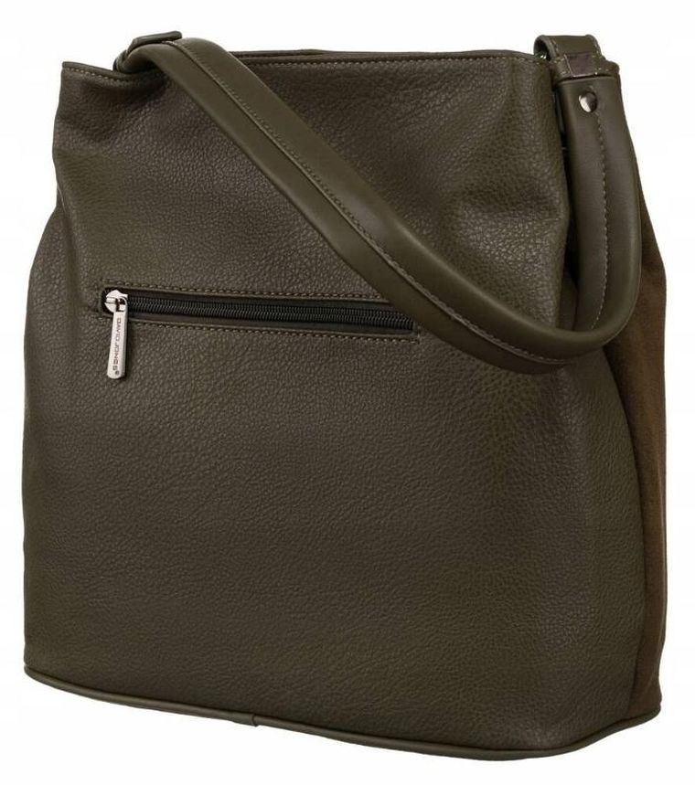 Torebka shopper, khaki, skóra ekologiczna, David Jones