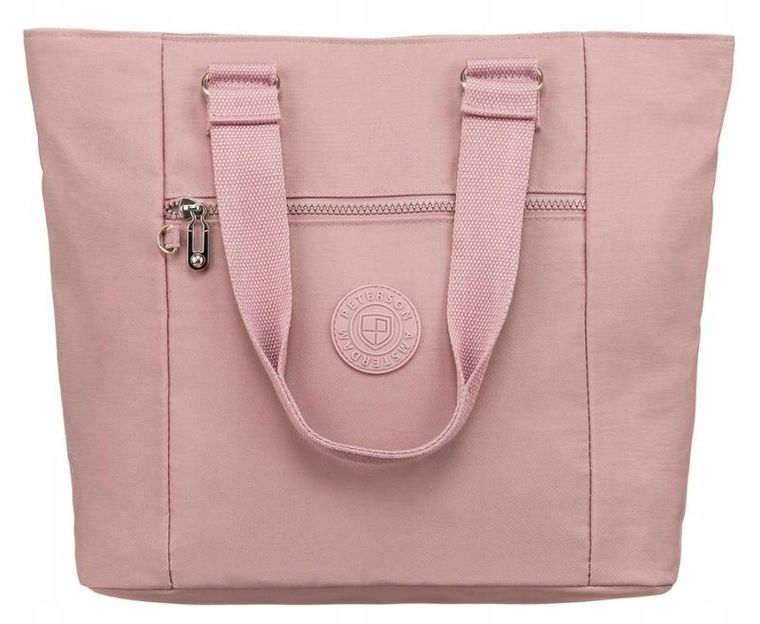 Torebka shopper, różowa, Peterson