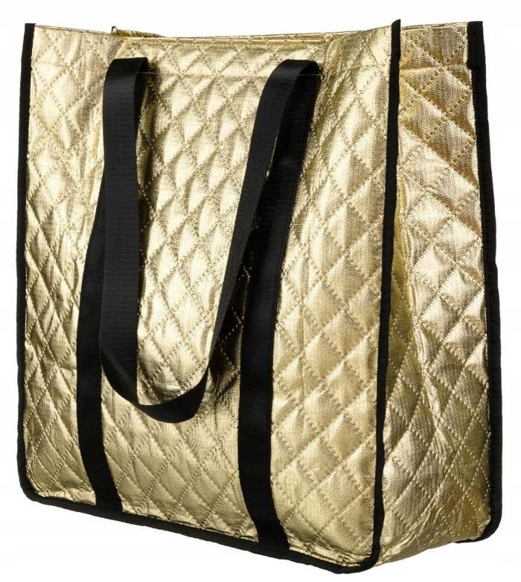 Torebka shopper, złota, skóra ekologiczna, Rovicky