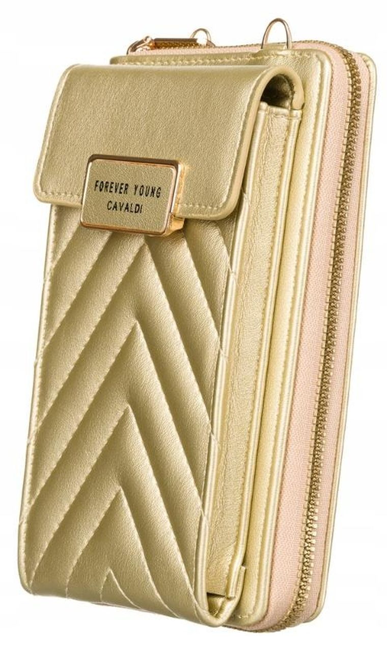 Torebka, złota, skóra ekologiczna, Cavaldi