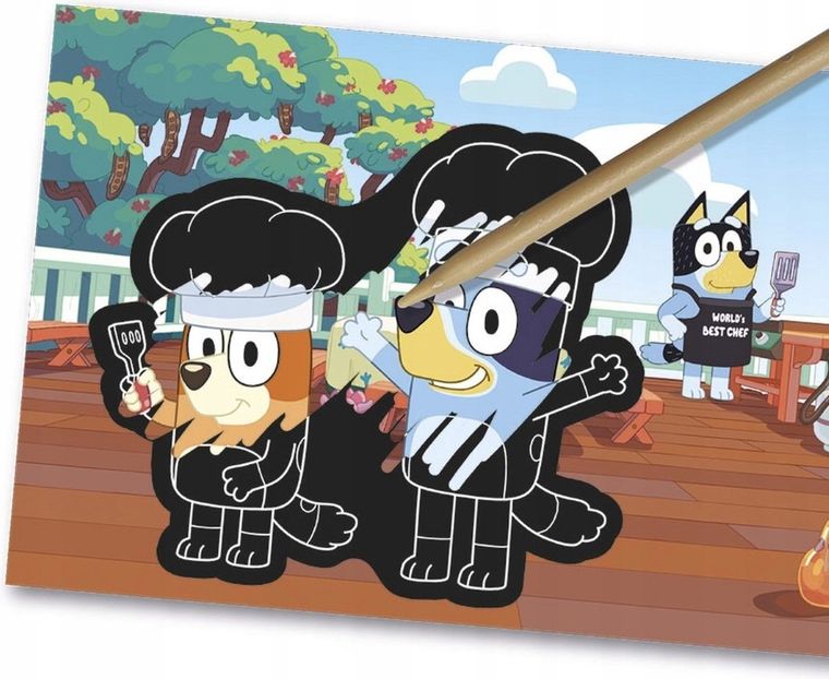 Totum, Bluey, wydrapywanka kolorowanka z naklejkami, zestaw kreatywny