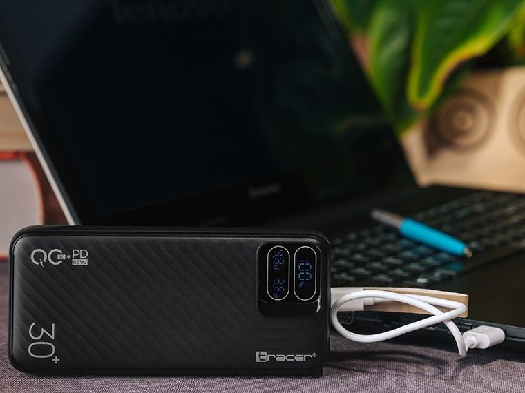 Tracer, powerbank, Blaze, 30000mAh, 65W, czarny