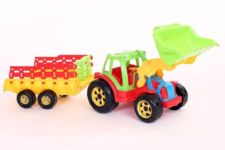 Traktor z przyczepą i ładowarką, pojazd rolniczy