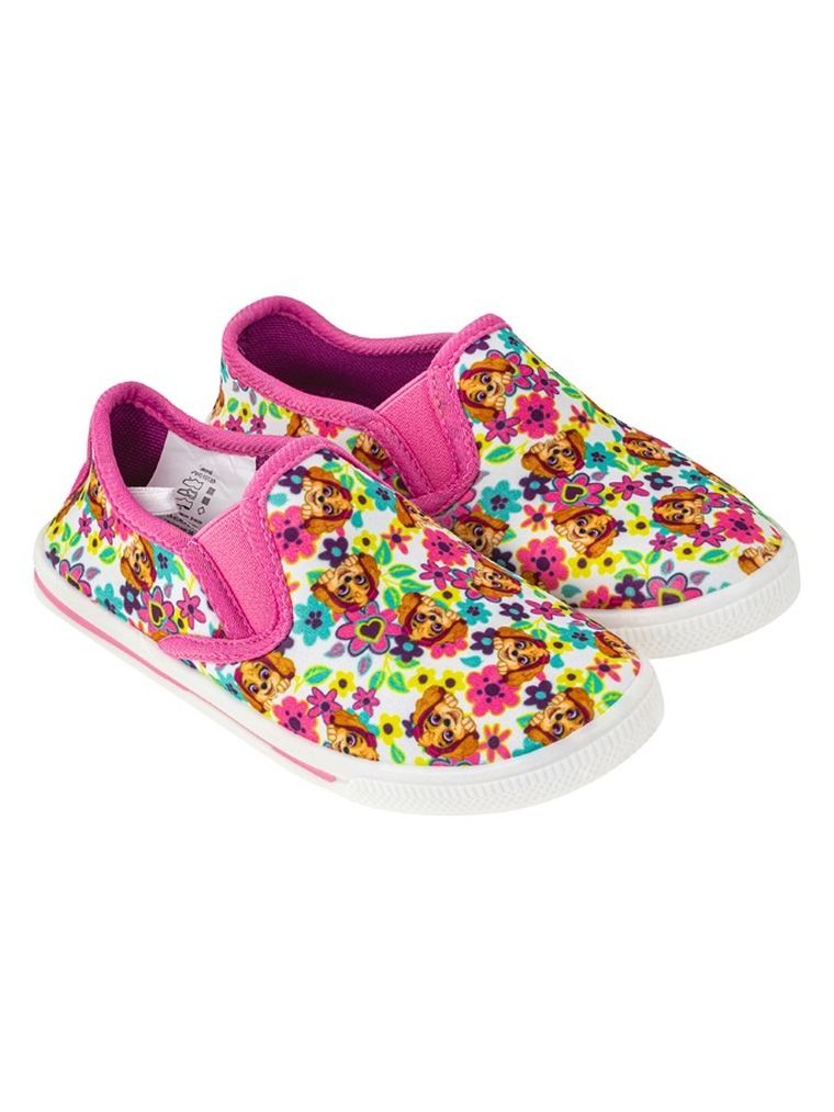 Trampki slip on dziewczęce, różowe, Psi Patrol, Leomil