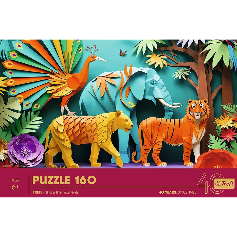 Trefl, 40-lecie, Paper Art, Dżungla, puzzle, 160 elementów