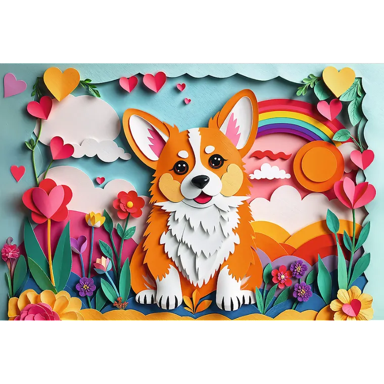 Trefl, 40-lecie, Paper Art, Piesek, puzzle, 160 elementów