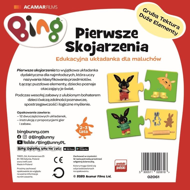 Trefl, Bing, Pierwsze skojarzenia, gra edukacyjna