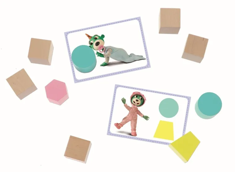 Trefl, Bobaski i Miś, O!Klocki, Pasowanki Baby, edukacyjne klocki, 15 elementów