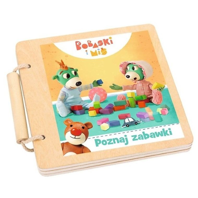 Trefl, Bobaski i Miś, Poznaj zabawki, drewniana książeczka