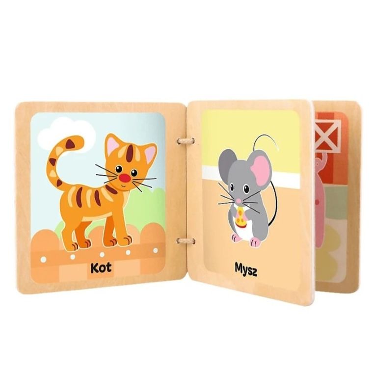 Trefl, Bobaski i Miś, Poznaj zwierzęta, drewniana książeczka