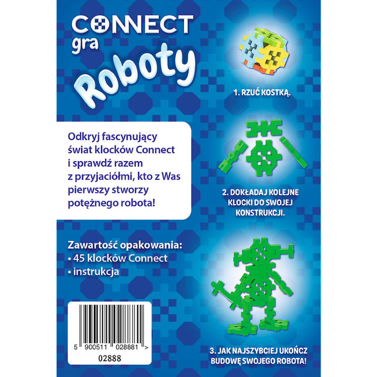 Trefl, Connect, klocki konstrukcyjne z grą, roboty