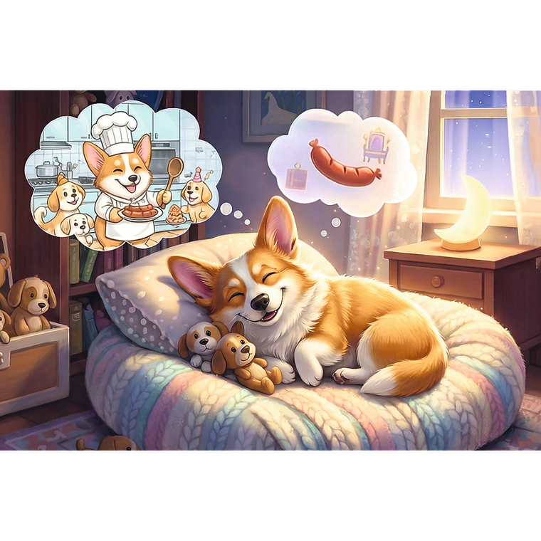 Trefl, Corgi w krainie snów, puzzle, 60 elementów