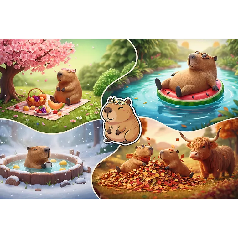 Trefl, Cztery pory roku z kapibarami, 300 elementów