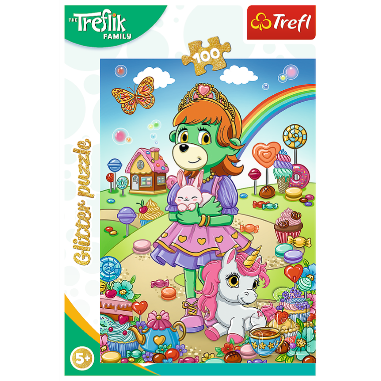Trefl, Glitter, Rodzina Treflików, Brokatowe Trefliki, puzzle, 100 elementów