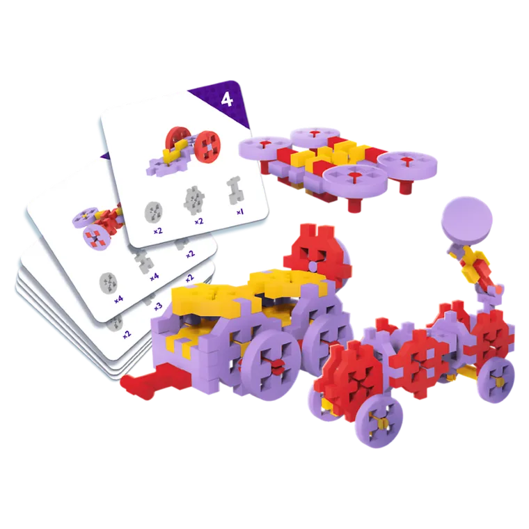 Trefl, Gra Connect, gra zręcznościowa, klocki pojazdy