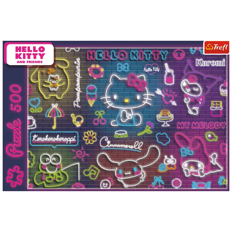 Trefl, Hello Kitty, Neon Hello Kitty, puzzle, 500 elementów