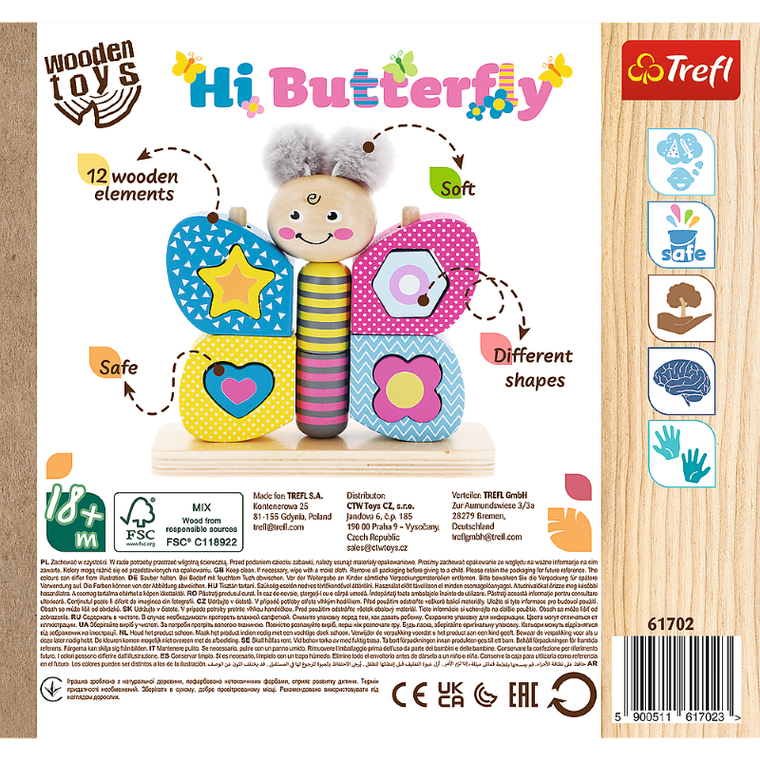 Trefl, Hi Butterfly, zabawka drewniana