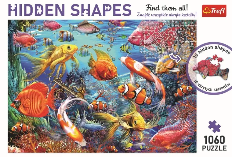 Trefl, Hidden Shapes, Podwodne życie, puzzle, 1060 elementów