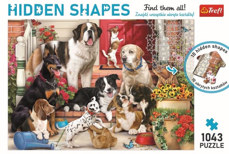 Trefl, Hidden Shapes, Psia zabawa, puzzle, 1043 elementów