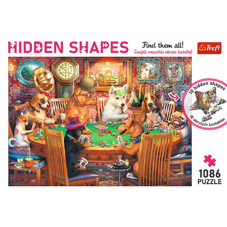 Trefl, Hidden Shapes, Wieczór gier, puzzle, 1086 elementów