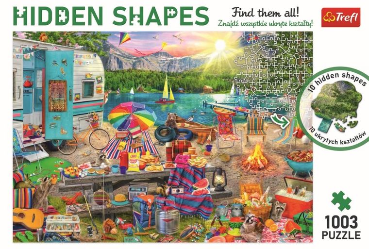 Trefl, Hidden Shapes, Wycieczka kamperem, puzzle, 1003 elementy