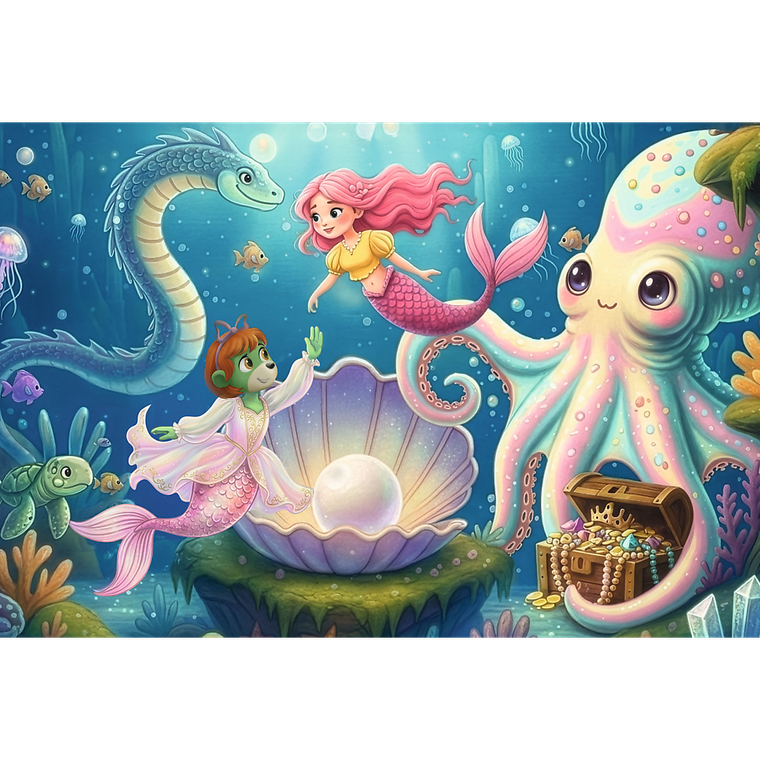 Trefl, Inspired By Fantasy, Rodzina Treflików, W krainie syrenek, puzzle, 100 elementów