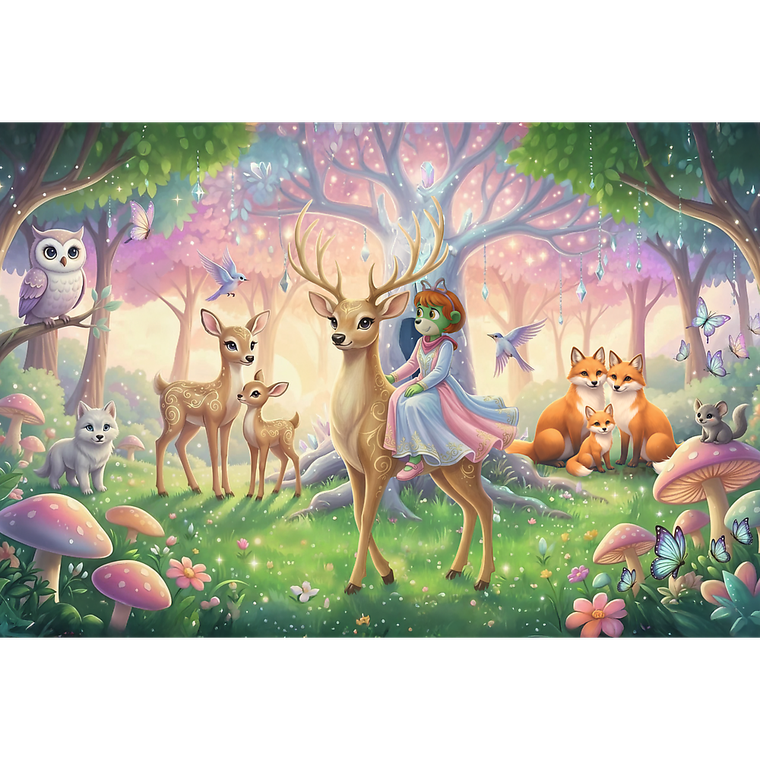 Trefl, Inspired By Fantasy, Rodzina Treflików, Zwierzęta z magicznego lasu, puzzle, 100 elementów