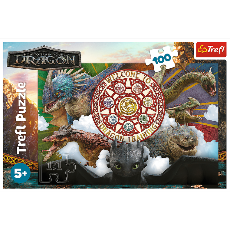 Trefl, Jak wytresować smoka, Smoki w akcji, puzzle, 100 elementów
