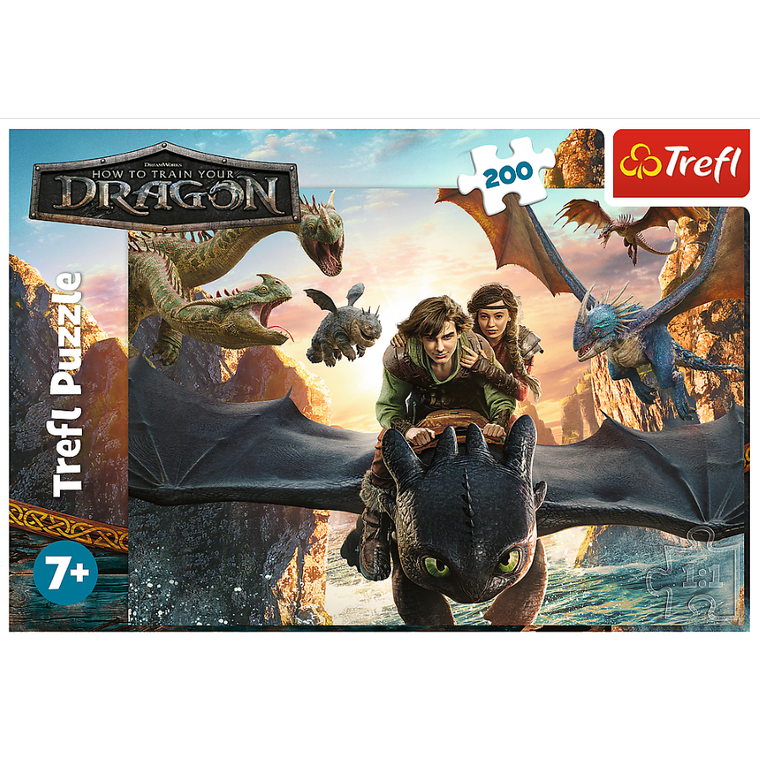 Trefl, Jak wytresować smoka, Szczerbatek i przyjaciele, puzzle, 200 elementów