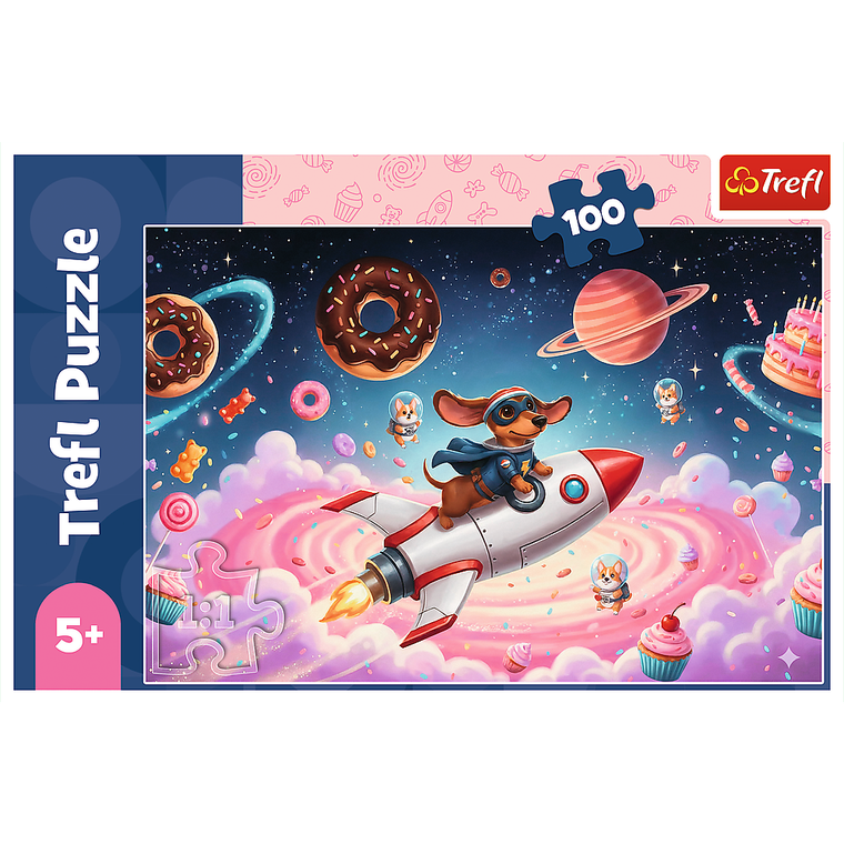 Trefl, Jamnik na rakiecie, puzzle, 100 elementów