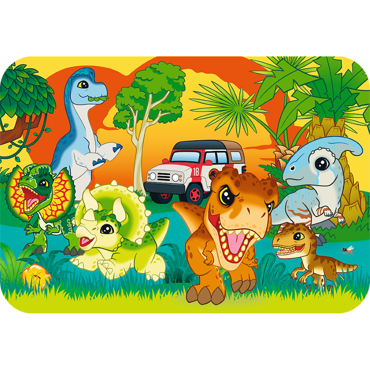 Trefl, Jurassic World, Poznaj dinozaury, puzzle drewniane, 24 elementy