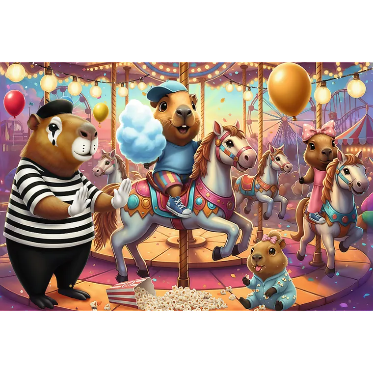 Trefl, Kapibary na wakacjach, puzzle, 100 elementów