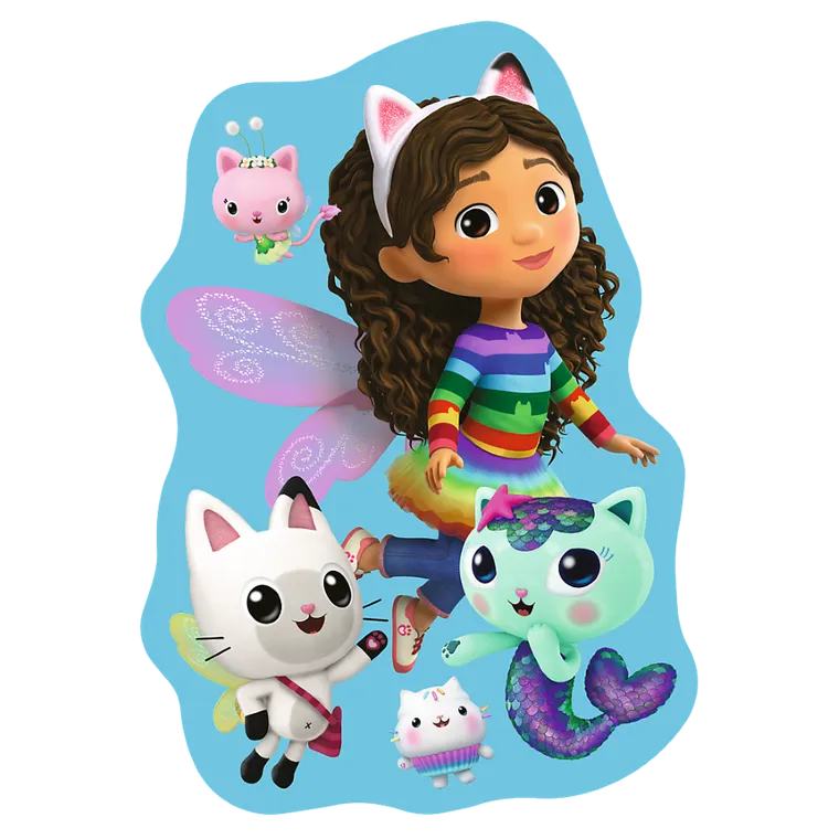 Trefl, Koci Domek Gabbi, Wesoła Gabby, puzzle drewniane konturowe, 50 elementów