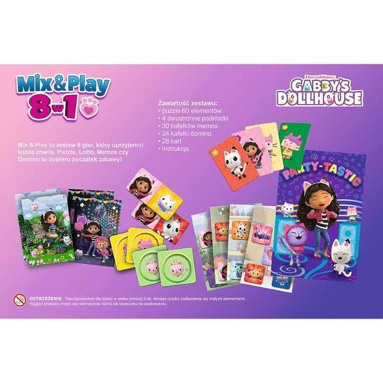 Trefl, Koci Domek Gabi, Kalejdoskop 8 w1, zestaw gier