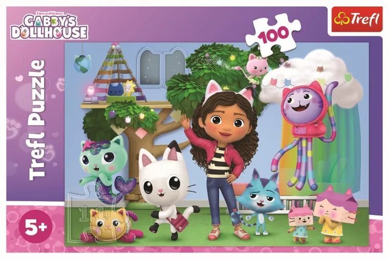 Trefl, Koci Domek Gabi, puzzle, 100 elementów