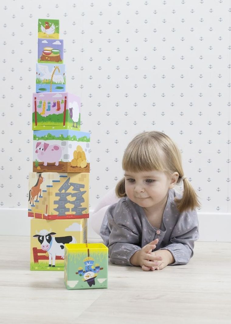 Trefl, Kostki do układania, Stacking Cubes, Na wsi, piramida