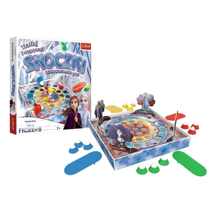 Trefl, Kraina Lodu 2, Skoczki, zręcznościowa gra familijna + Rainbow High, Radosne lalki, puzzle, 60 elementów gratis, zestaw promocyjny
