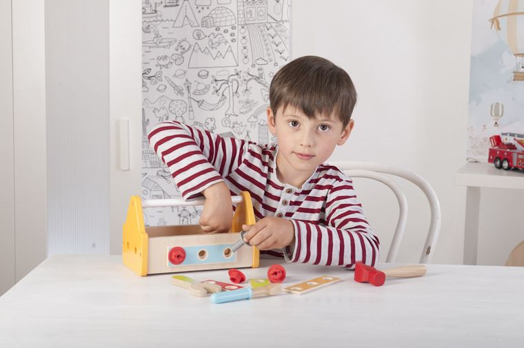 Trefl, Kuferek Majsterek, zabawka drewniana