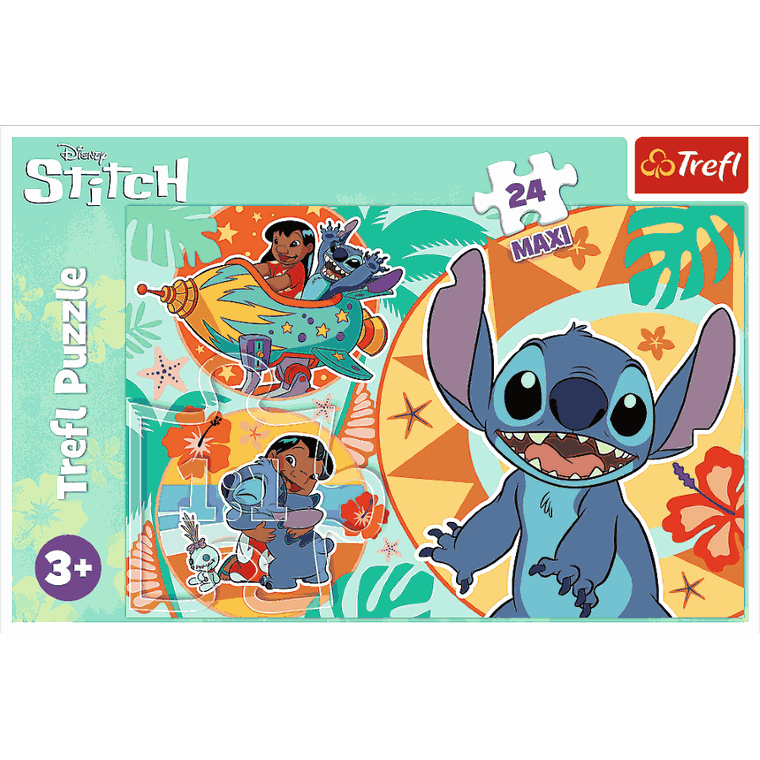 Trefl, Lilo i Stitch, Wesoły dzień, puzzle, maxi, 24 elementy
