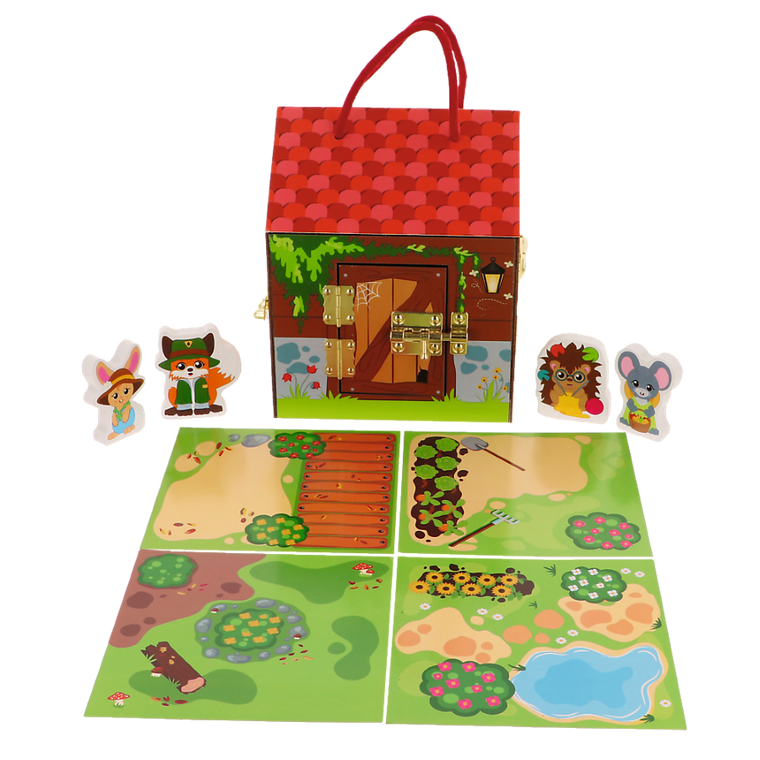 Trefl, Lock House, Tiny Tails, drewniany domek manipulacyjny