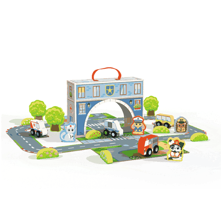 Trefl, Magnetyczny kuferek z figurkami, zabawka drewniana