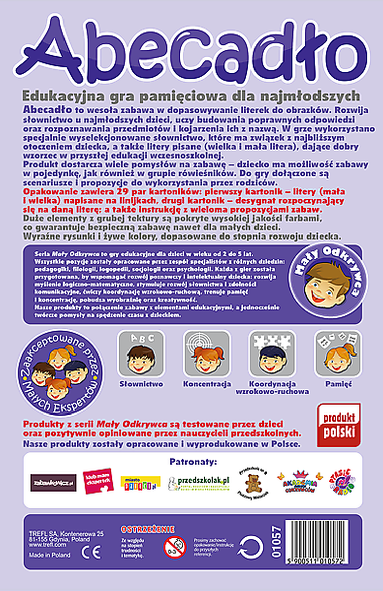 Trefl, Mały odkrywca, Abecadło, gra edukacyjna