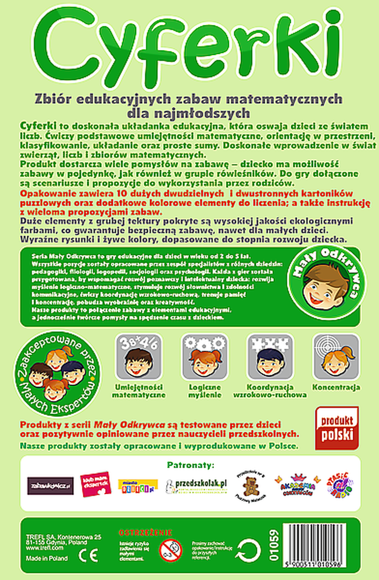 Trefl, Mały odkrywca, Cyferki, gra edukacyjna