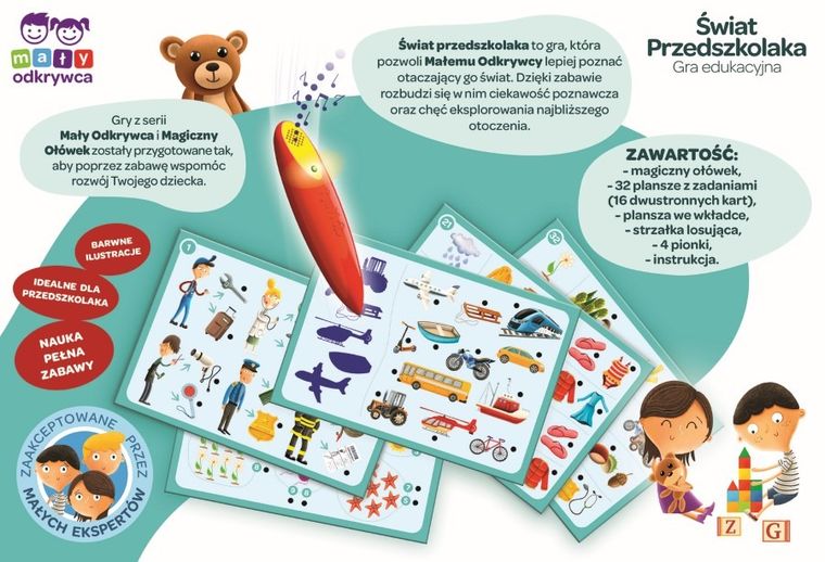 Trefl, Mały Odkrywca, Magiczny ołówek, Świat przedszkolaka, gra edukacyjna
