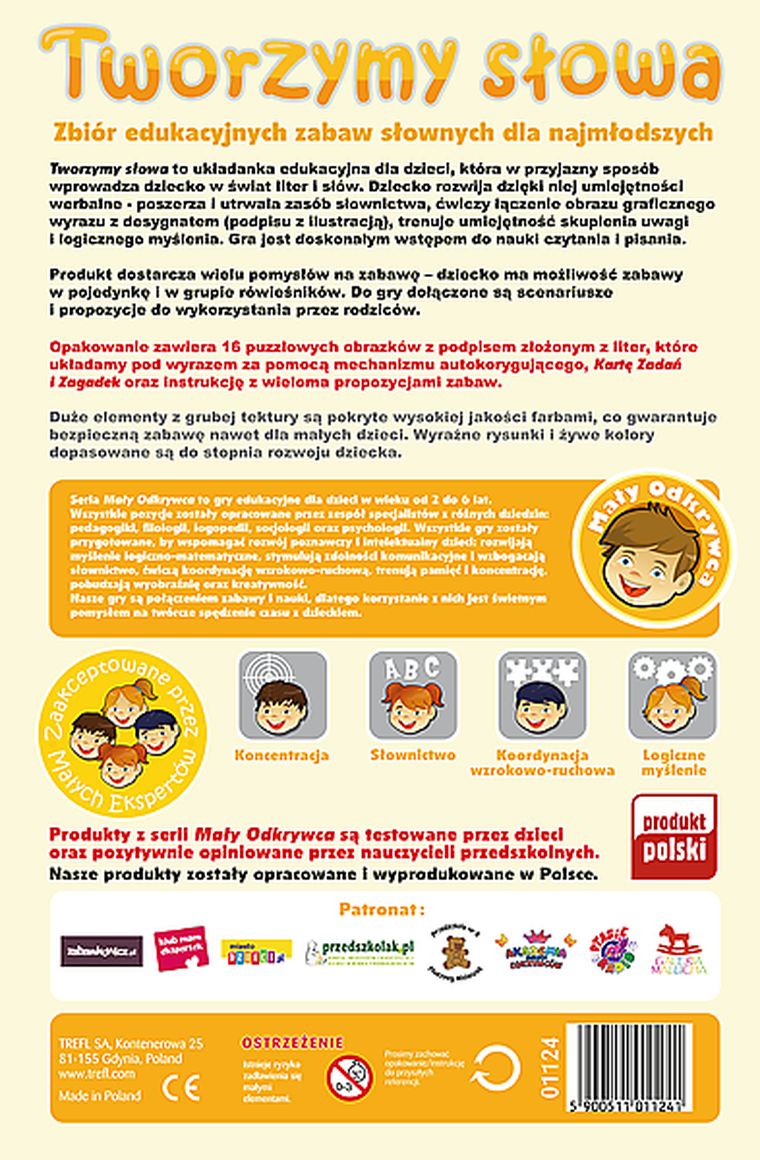 Trefl, Mały odkrywca, Tworzymy słowa, gra edukacyjna