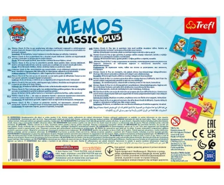 Trefl, Memos Classic & Plus, Psi Patrol, gra familijna