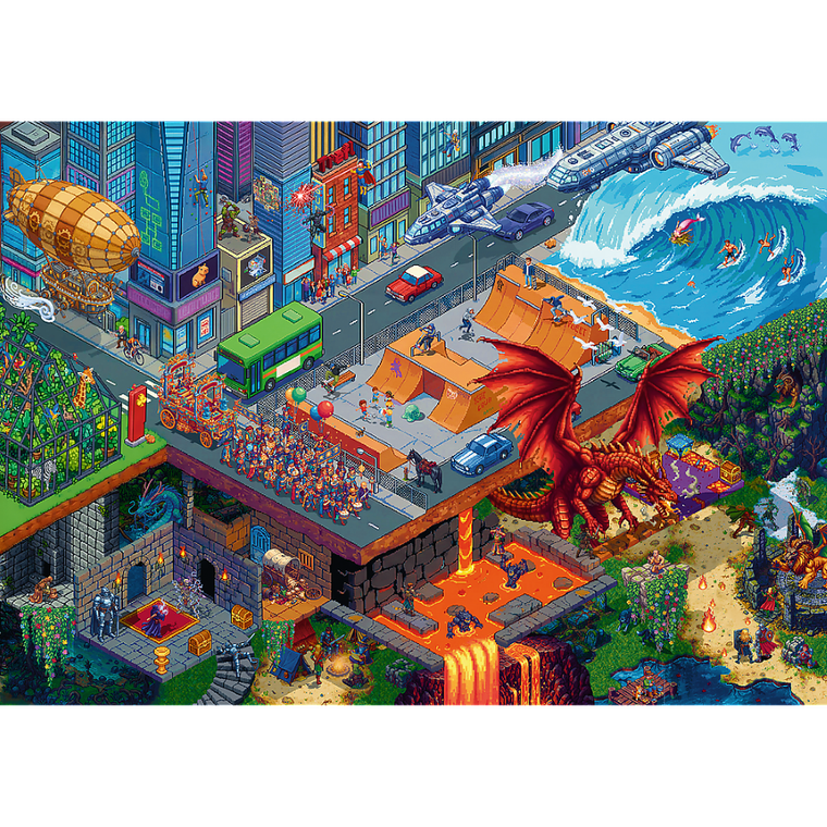Trefl, Miasto Pixel, puzzle, 1000 elementów