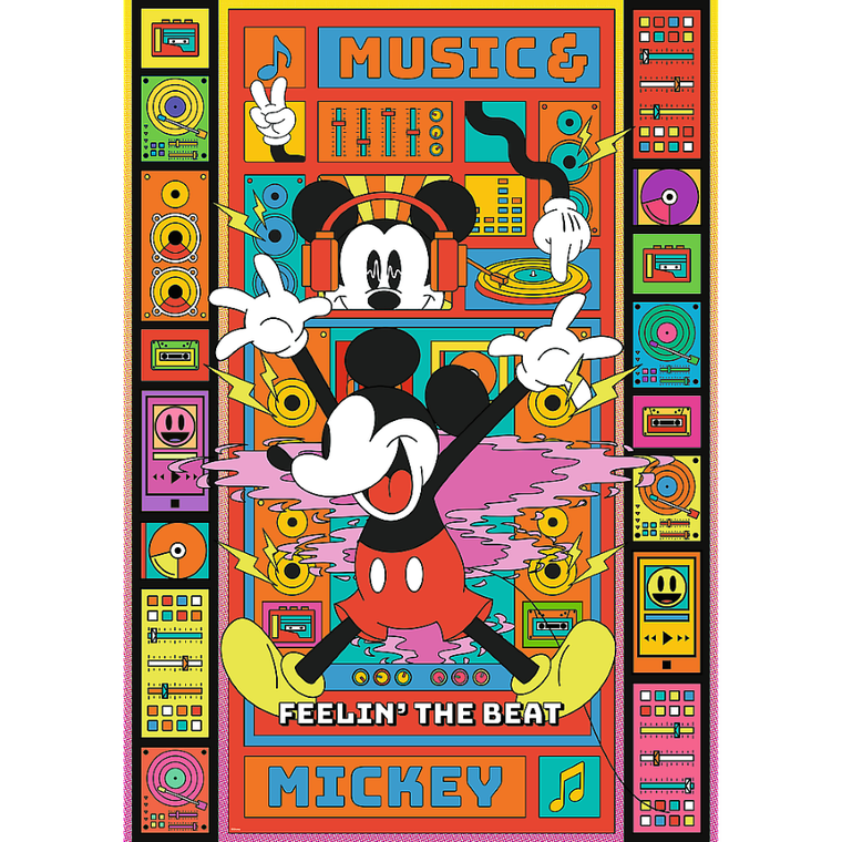 Trefl, Myszka Miki i przyjaciele, Czuj rytm z Mikim! puzzle, 1000 elementów